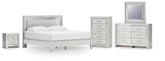Best Deals Furniture - Ashley Furniture - Zyniden King Upholstered Panel Bed, Dresser, Mirror, Chest and Nightstand - King Upholstered Panel Bed, Dresser, Mirror, Chest and Nightstand - B2114B25